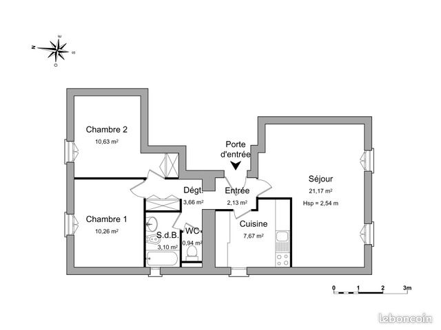 Appartement 3 pièces 59 m² - Poitiers 86000 (image principale 3)