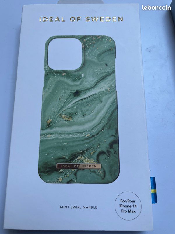 Coque iDeal of Sweden pour iPhone 14 Pro Max Marbre Vert