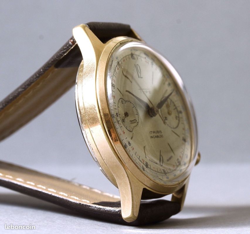 Très jolie montre mécanique Chronographe TYPE - Mécanisme Venus 188 - NOS (image 5)