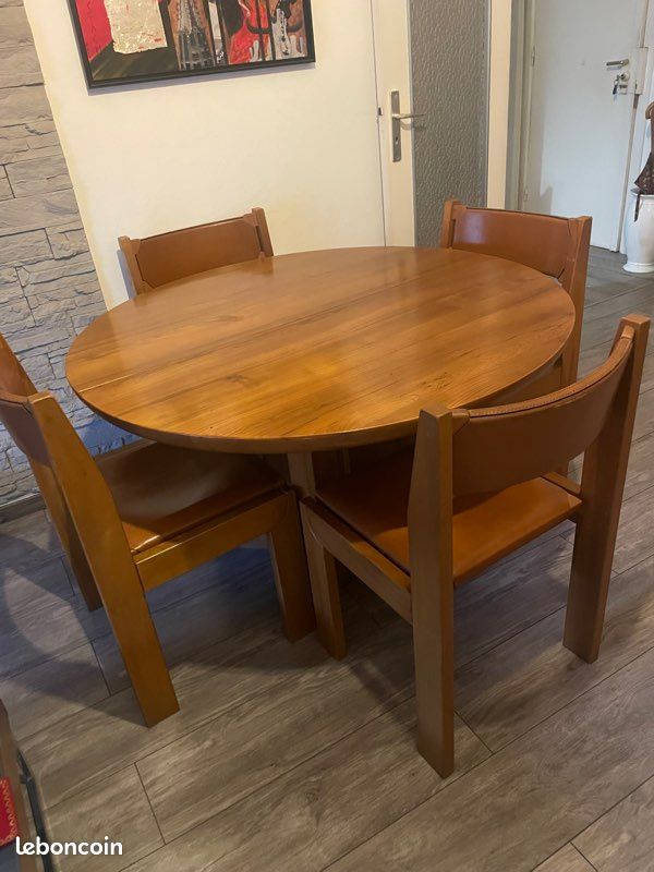 Luigi Gorgoni pour Roche Bobois ensemble de salle à manger en orme massif vintage 1980 (image 2)