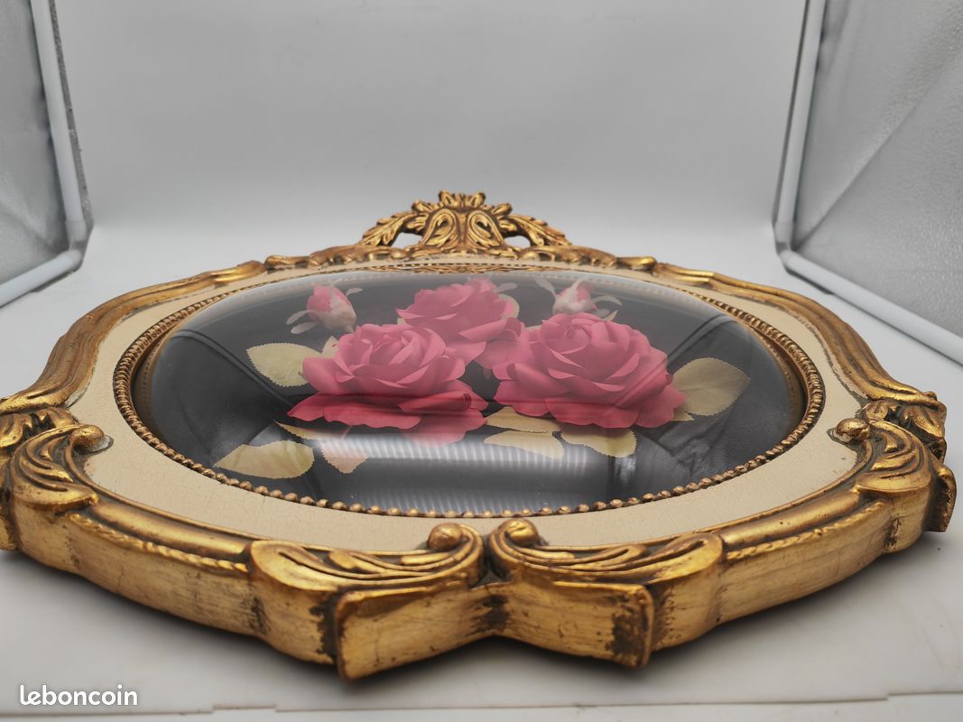 Ancien Bouquet De Fleurs De Tissu Sous Globe De Verre XIX è