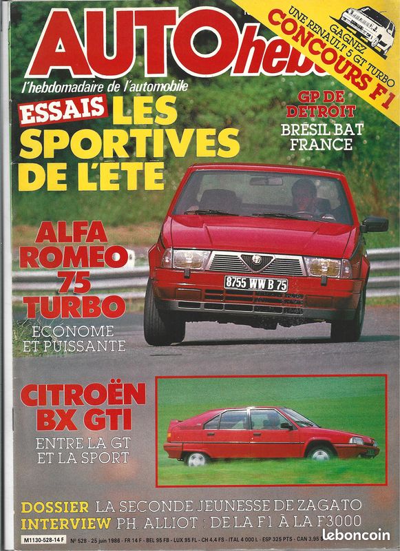 Lot 5 magazines Auto Hebdo 1986 (image 1)