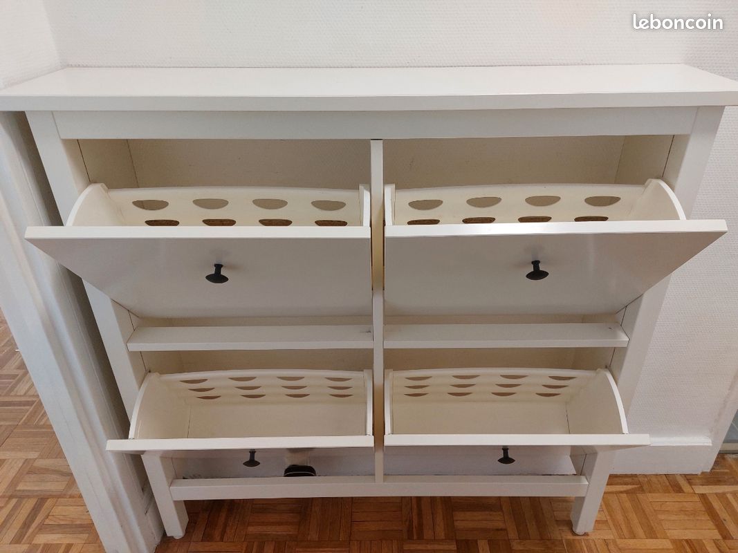 Vicco Meuble à chaussure Luca, Blanc, 22x89.5cm avec 2 compartiments | Leroy Merlin