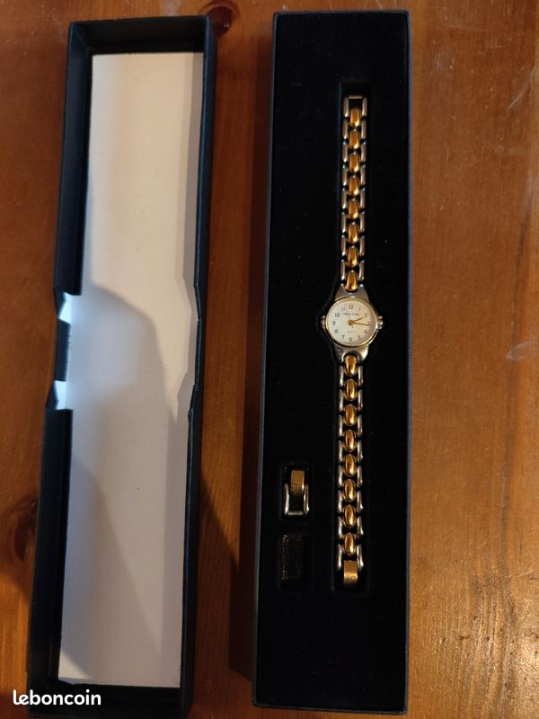 Montre Vintage Quartz Femme Michel Delaby Dorée - Cadran Argenté, 36g, Référence W1042, Occasion