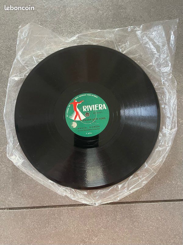 Disque vinyle 78 tours Riviera – Marcel Bianchi – Pagan Love Song / Blue Hawaii – Vintage (image 1)