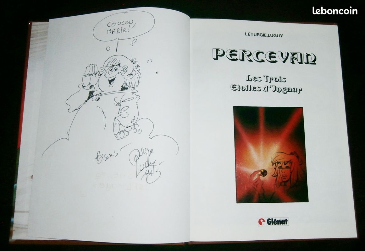 BD E.O PERCEVAN "Les Trois Etoiles d'Ingaar" Dessin et dédicace de PHILIPPE LUGUY - Glénat 1991 (image 4)