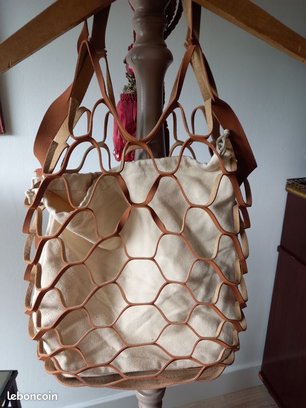 ANCIEN RARE FILET Courses Sac A Provision Nylon Cabas Vintage