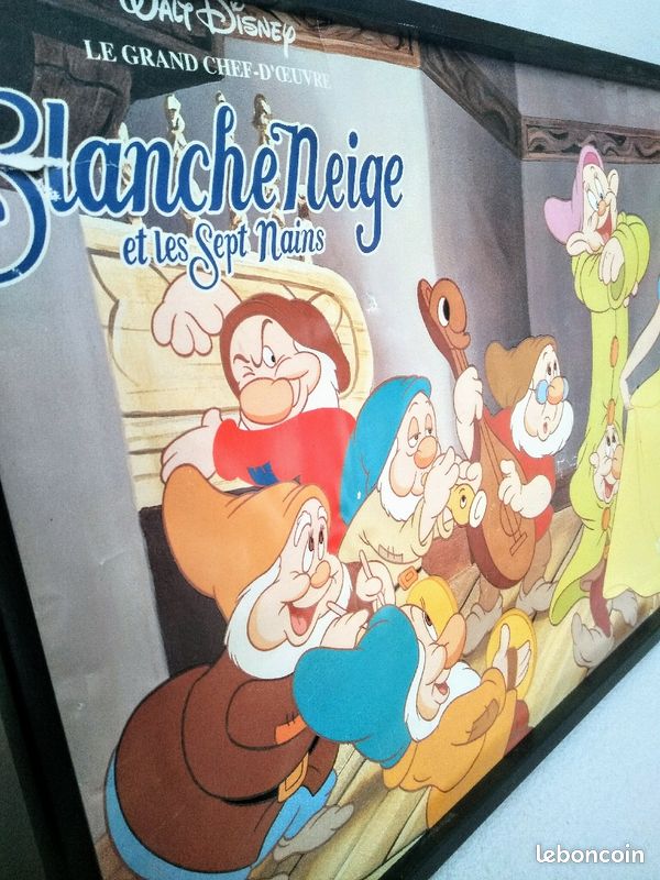 Grand poster encadré de Blanche neige et les 7 nains Disney vintage (image 2)