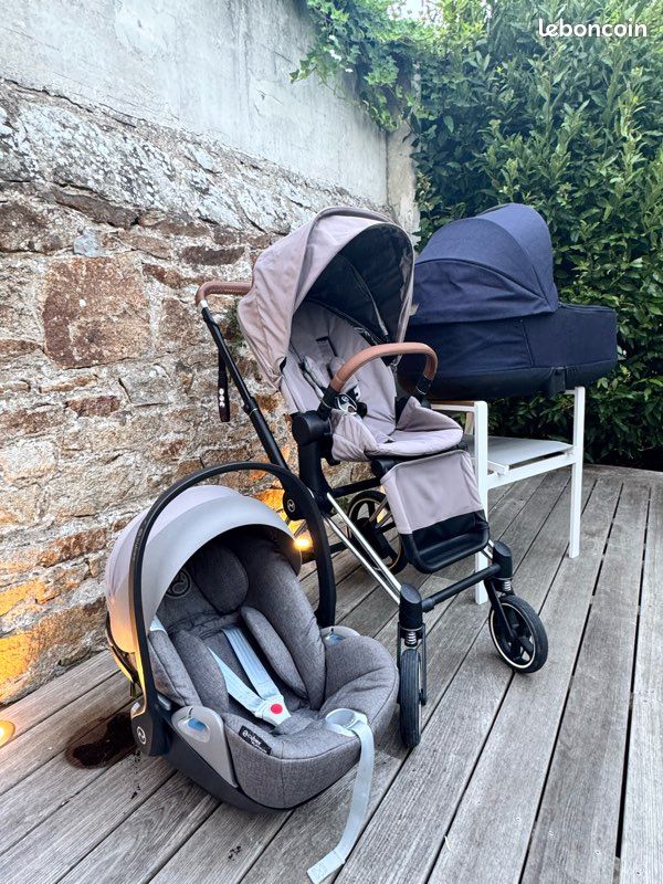 Trio cybex e-priam - nacelle - cosy & isofix + siège poussette (image 1)