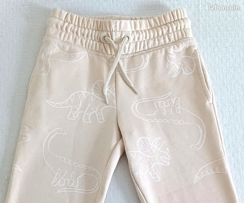Pantalon Jogging Garçon 100% Coton Motifs Dinosaure Excavateur Fusée - Pantalon Survêtement Confortable Taille 1-7 Ans