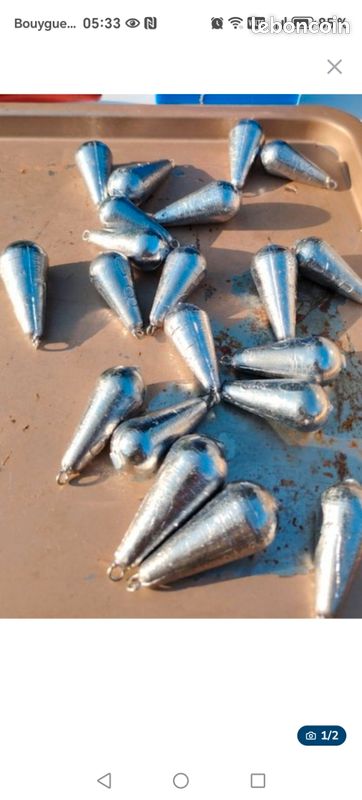 Plombs De Pêche En Poire – 16 Pièces De 30g – Fabrication Française