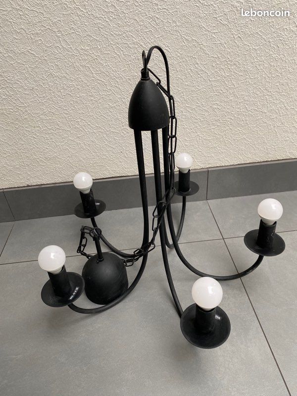 Lustre/plafonnier/suspension 5 branches noir (image 1)