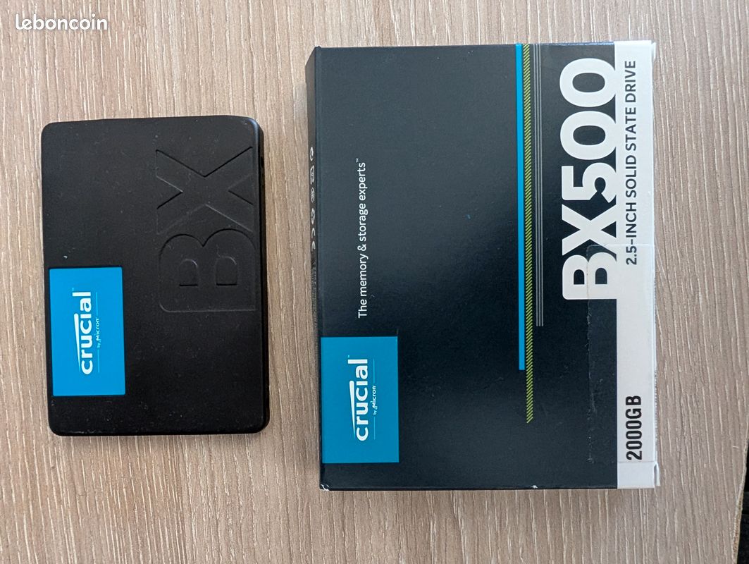 💾 SSD Interne Crucial BX500 2 To (2000 Go) SATA III 2,5" – État Neuf (100% Santé) (image 1)