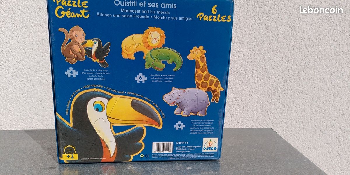 Puzzle / ensemble 6 puzzles animaux Djeco (image 2)