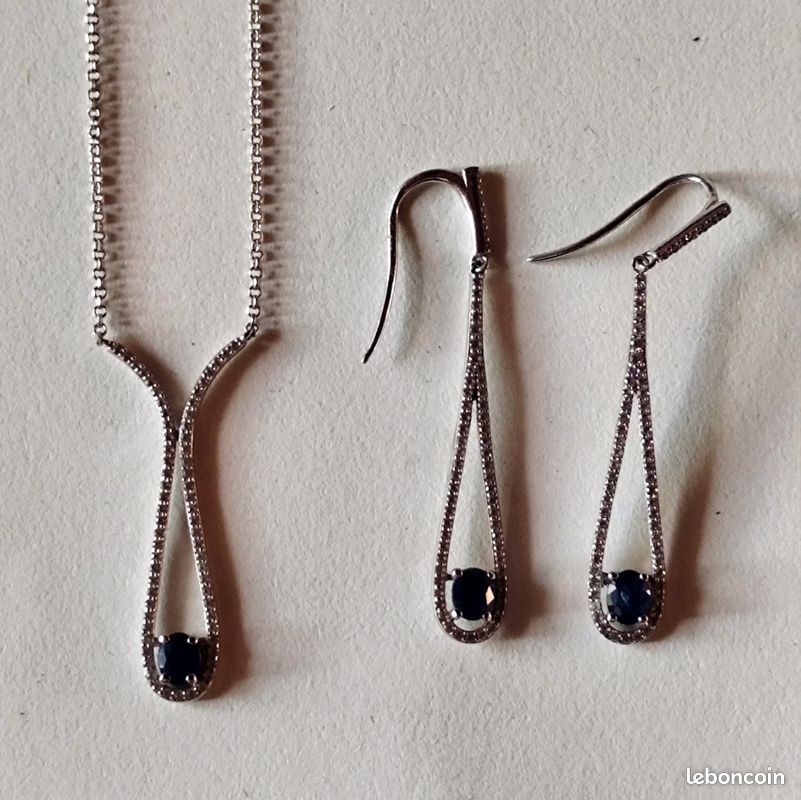 Parure Vintage Collier Et Boucles D'oreilles, Argent 95, Occasion