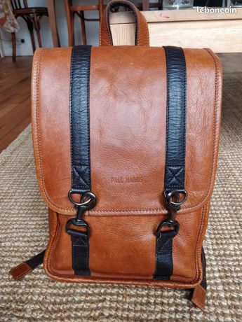 Coursier Paul Marius Or Sac à Dos En Cuir 