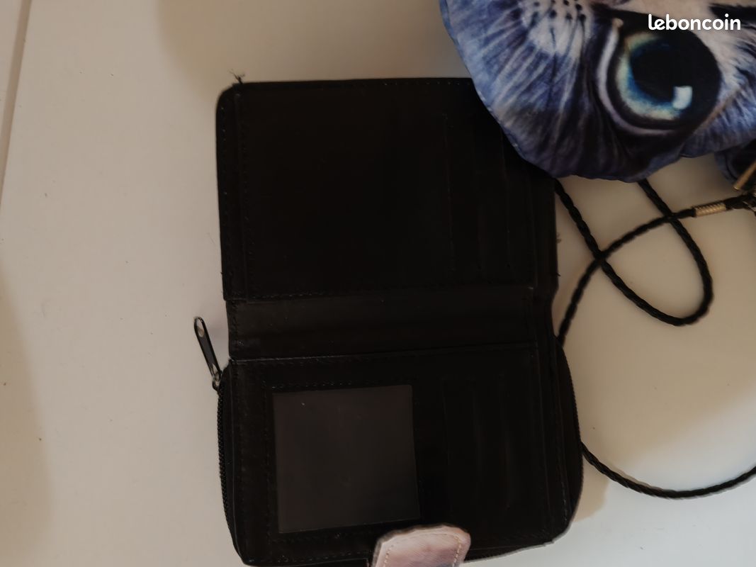 Sac en bandoulière et porte monnaie chat (image 6)
