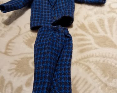 TENUE COMPLÈTE NATTE BLEUE POUR POUPÉE MILY DE GÉGÉ AVEC ESCARPINS