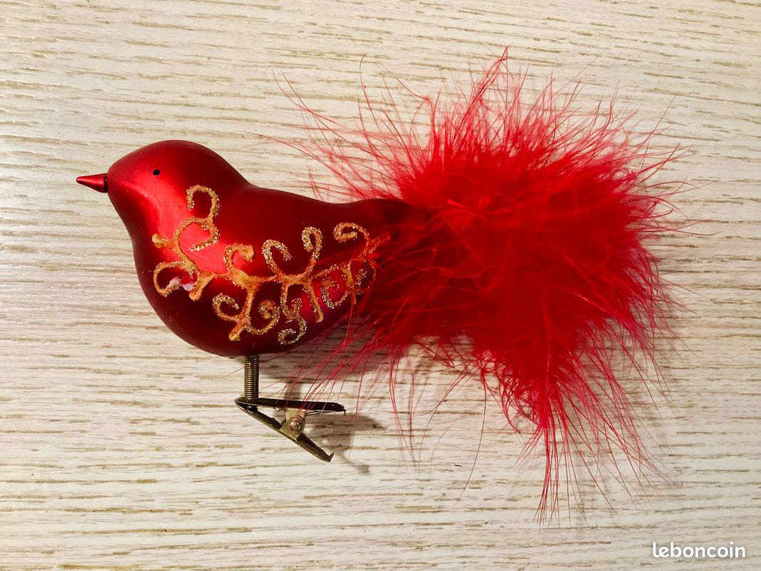 Ornement De Noël Boule Avec Oiseaux - Décoration Verre Légère - Pour Sapin, Rampe, Mur, Porte - Fêtes D'hiver