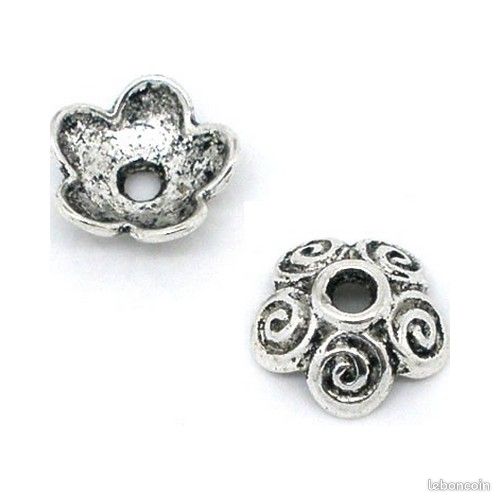20 Perles caps calotte coupelle _ Fleur 10X3,6mm _ Apprêts création bijoux _ A114 (image 5)