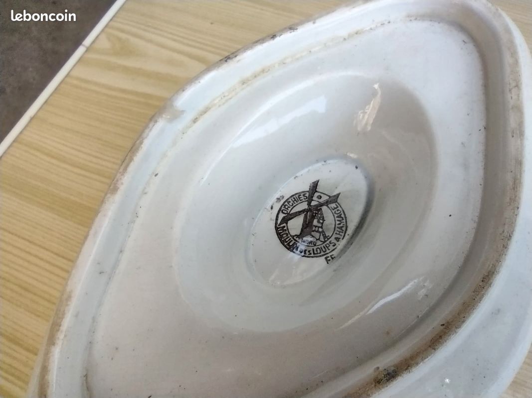 Saucière vintage/porcelaine blanche/faience du Moulin des loups (image 2)