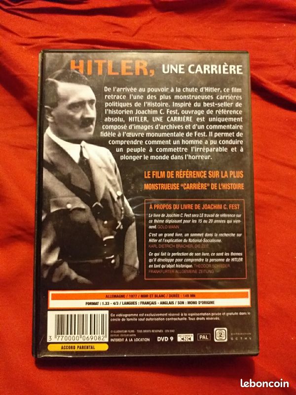 Paranoïaque 🤯, fanatique, drogué 💉, inculte 🤡, addict au culte de la personnalité 👹 voici la carrière de hitler DVD ah ❕ (image 2)