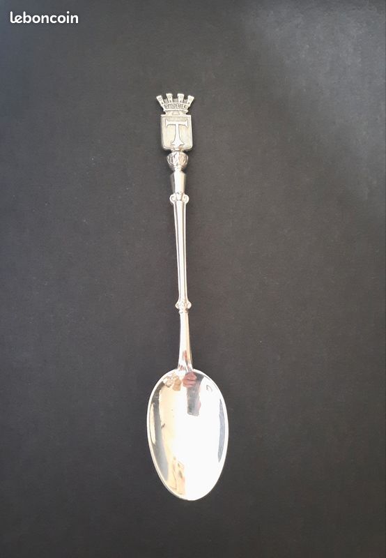 HÉNIN et Cie argent massif cuillère blason Toul, ancienne, minerve Ier titre début XXème (image 2)