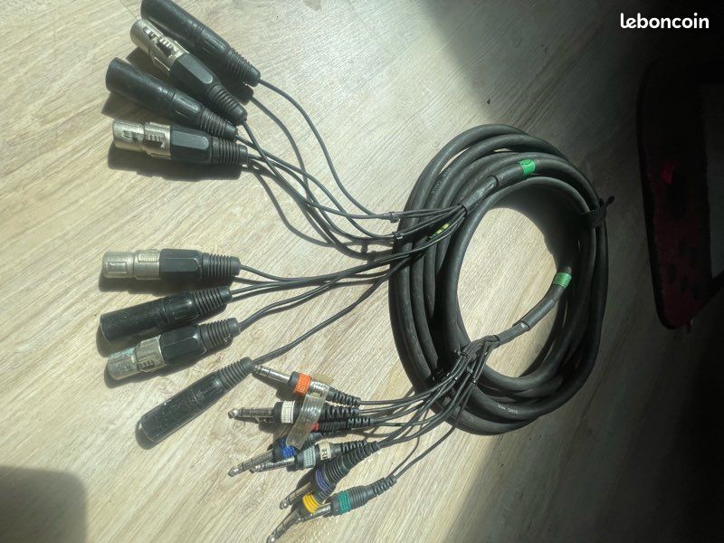 Multipaire INSERT 4 canaux – 6m – 8 Jack / 4 XLR M + 4 XLR F (image 1)