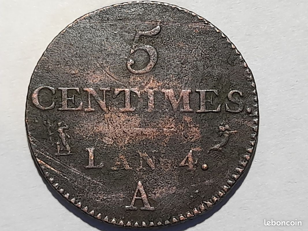 Pièce Rare 1 Centime Dupre An 6 - Qualité TTB Avec Variante 36/36, Super état