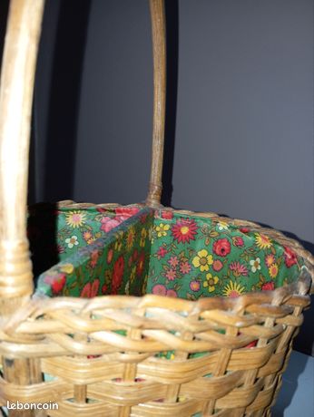 Range Bouteille Vintage En Rotin Et Osier – Panier 37x37x25 Cm – Occasion