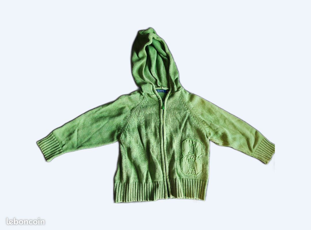 Gilet vert 5 ans - 108 cm - Okaïdi (image 1)