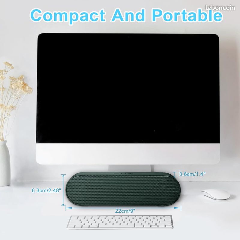 Enceintes USB ADELGO Mini Portable Stéréo 3D Pour PC - Noir Version 2.0