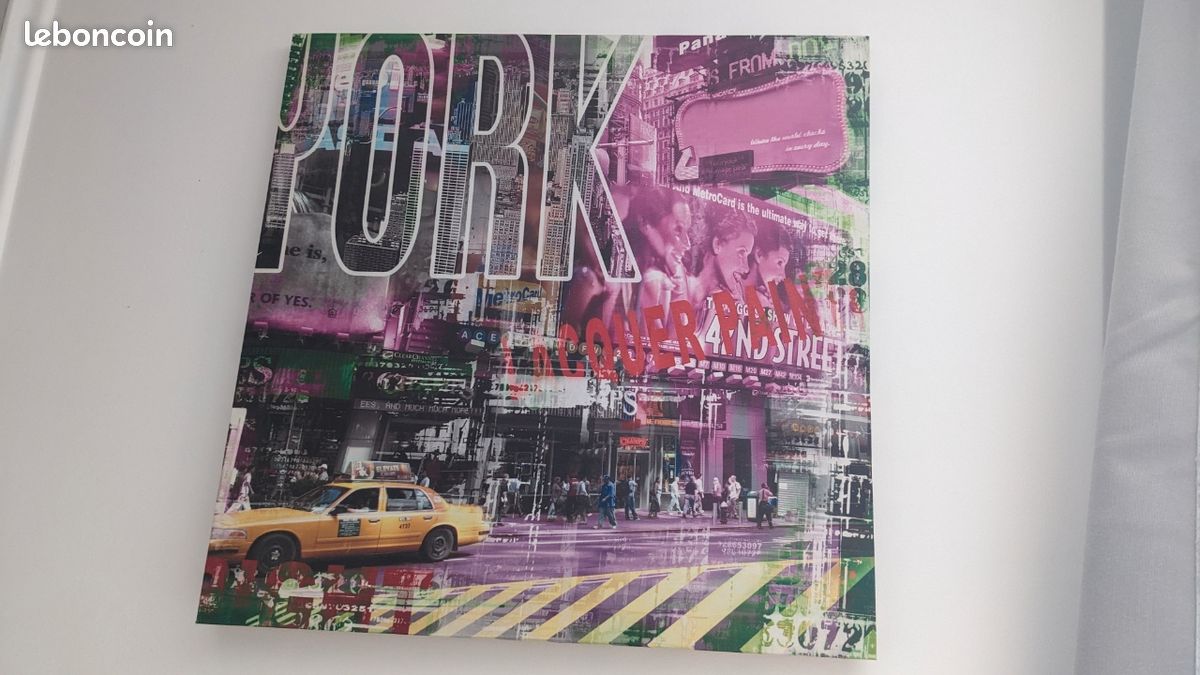 Toile Décorative New York – Format Rectangulaire 90x30 Cm – Occasion