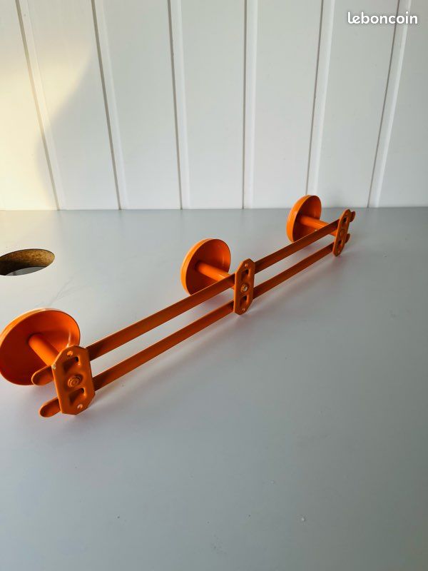 Porte Manteau 3 Patères Métal Orange Vintage Années 70 France (image 10)