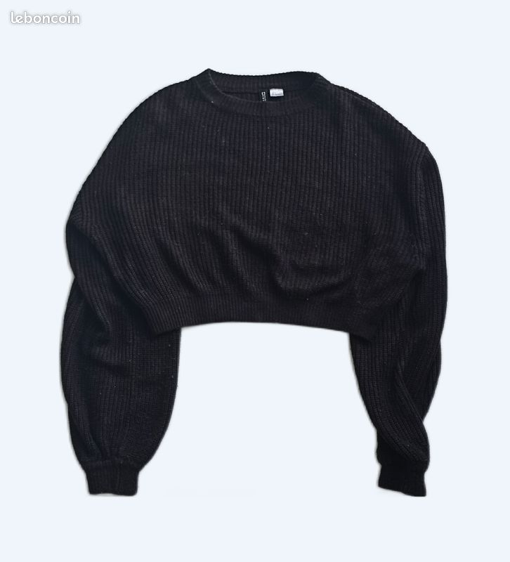 Pull Ras Du Cou H&M Noir, Taille 40, Acrylique/polyamide/laine - Occasion En Parfait état