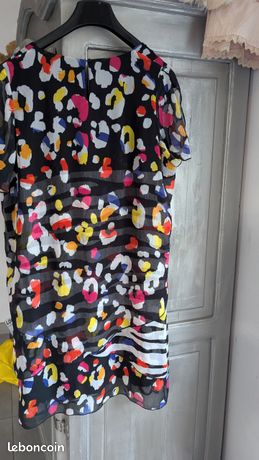 Robe Pause Café Taille 44 - Occasion Très Bon état, Multicolore, Genou, Coton/élasthanne