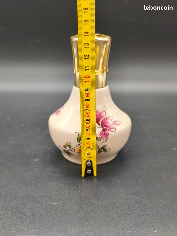 LAMPE BERGER JARS En Porcelaine -Complete - Meche Neuve -Decor Floral-Exc Etat EUR 19,00 - FR