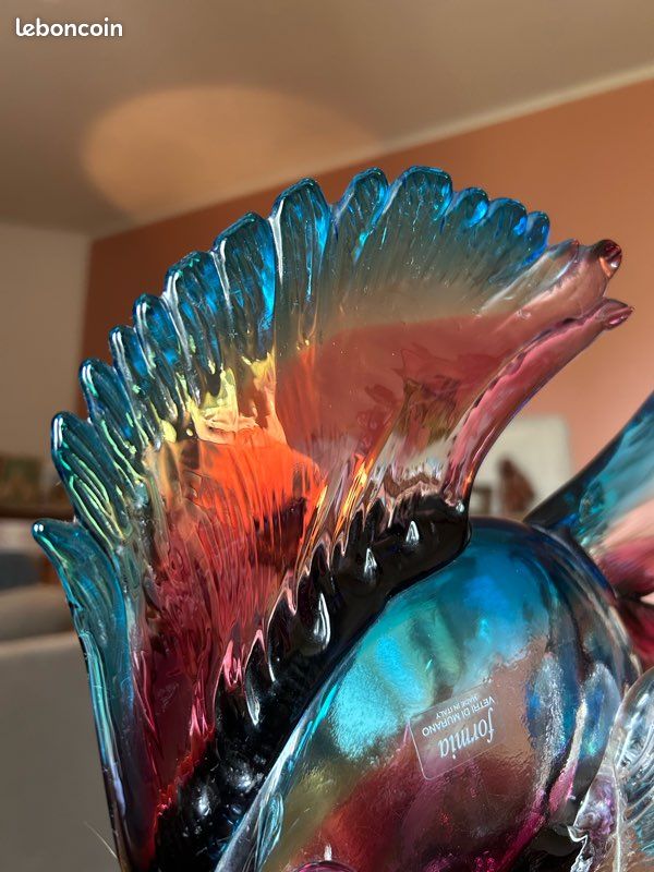 Grande Sculpture Poisson En Verre De Murano Par Formia - 30 Cm - Soufflé à La Main