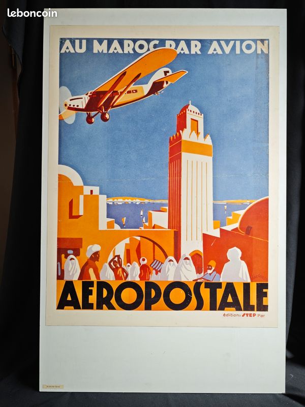Poster Vintage AEROPOSTALE BRÉSIL - Affiche Voyage 40x60cm, Déco Papier HQ