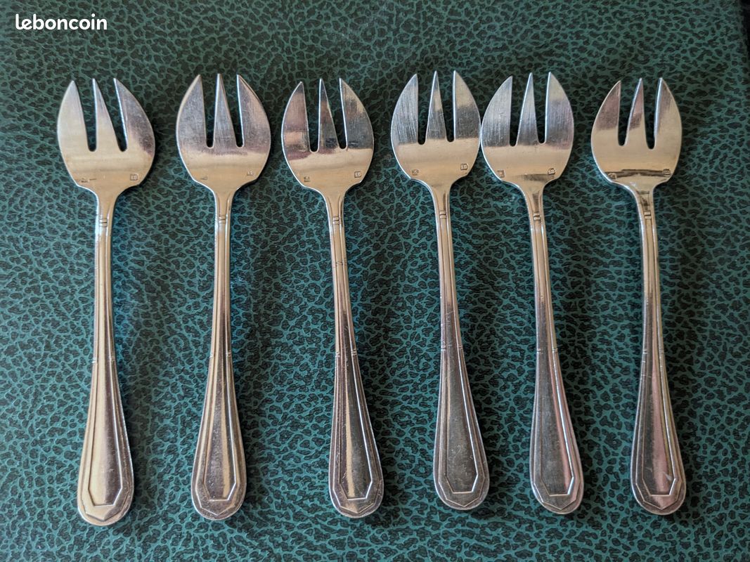 Petites fourchettes à dessert métal argenté (image 1)