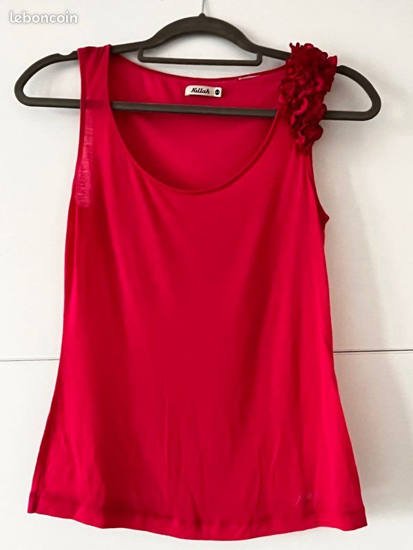 Débardeur Long Chic à Fleurs, Col Orné De Roses, Taille L/XL - Style Bohème Romantique