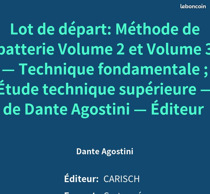 Lot de départ: Méthode de batterie Volume 2 et Volume 3 — Technique fondamentale ; Étude tec... (image 2)