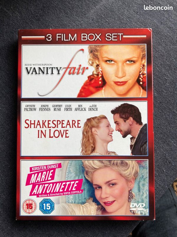 DVD coffret Shakespeare on love, Marie-Antoinette, Vanity fair (image 1)