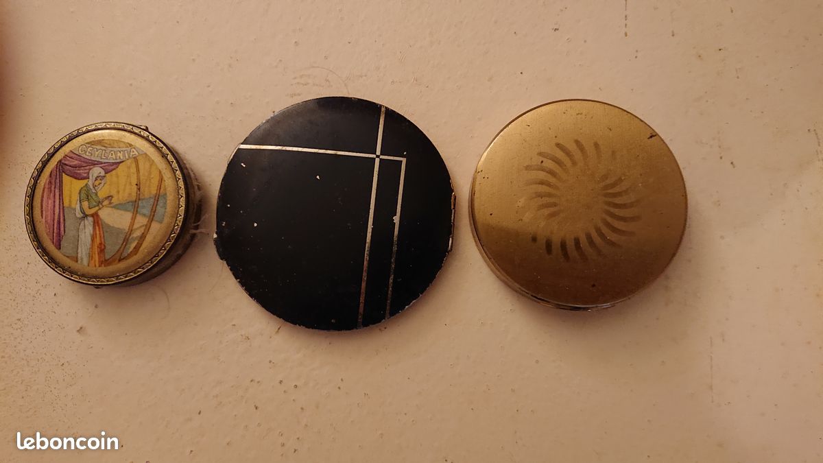 Lot de 3 poudriers anciens (image 1)