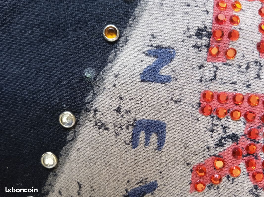 Tee-shirt noir LTC à strass (image 4)