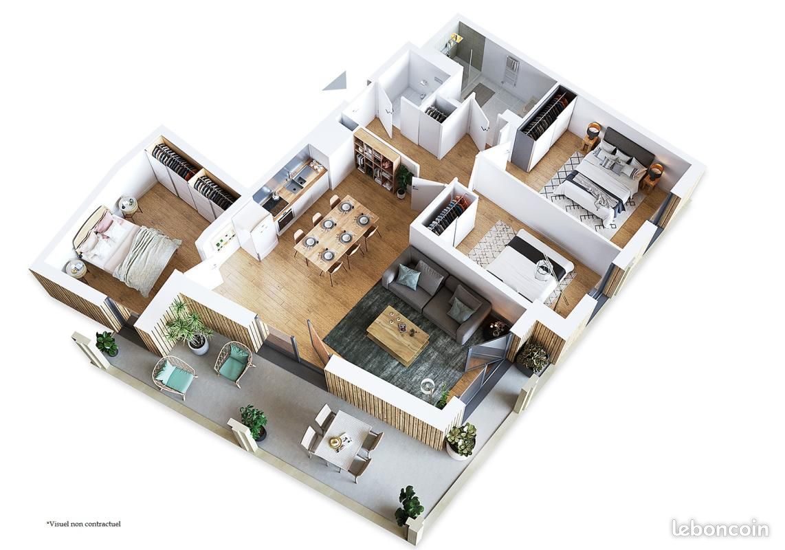 Appartement 4 pièces 76 m² · à Avrillé · 76 m² · 1 077 €/mois