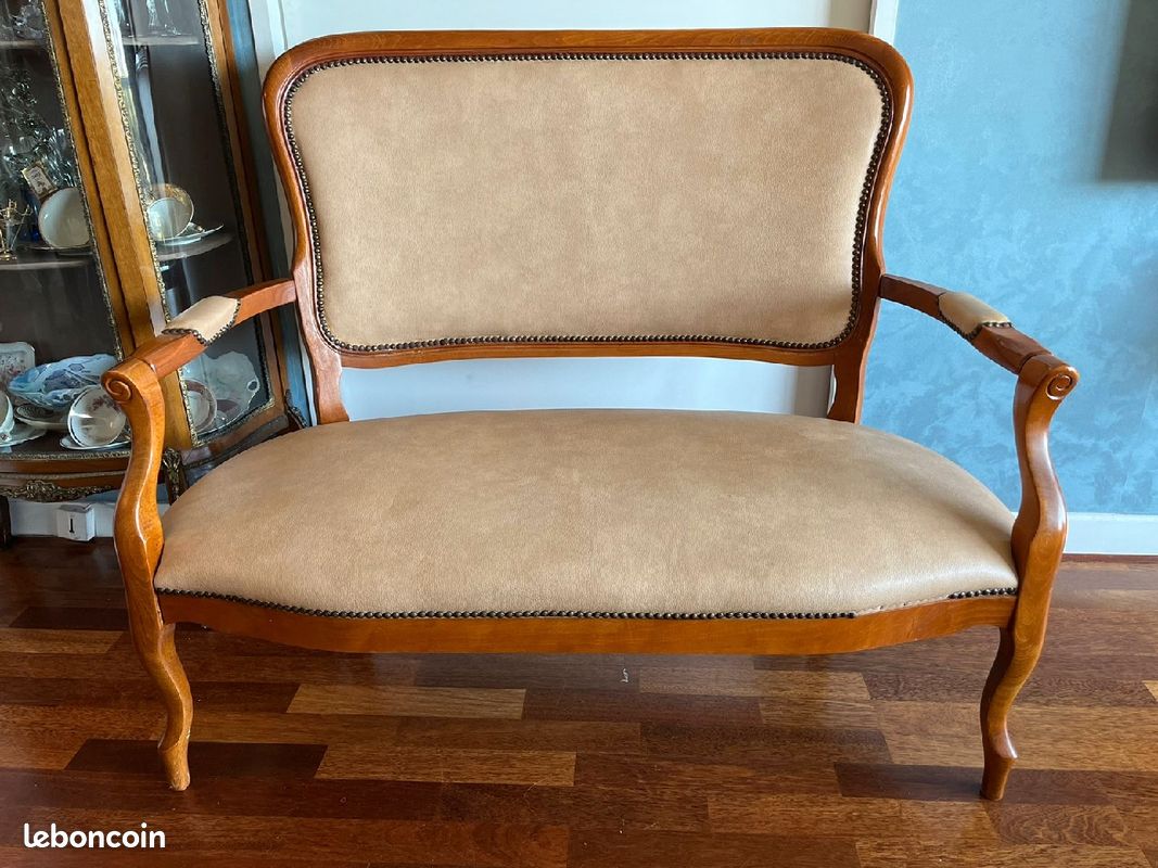 Salon: canapé + deux fauteuils en chêne massif (image 4)