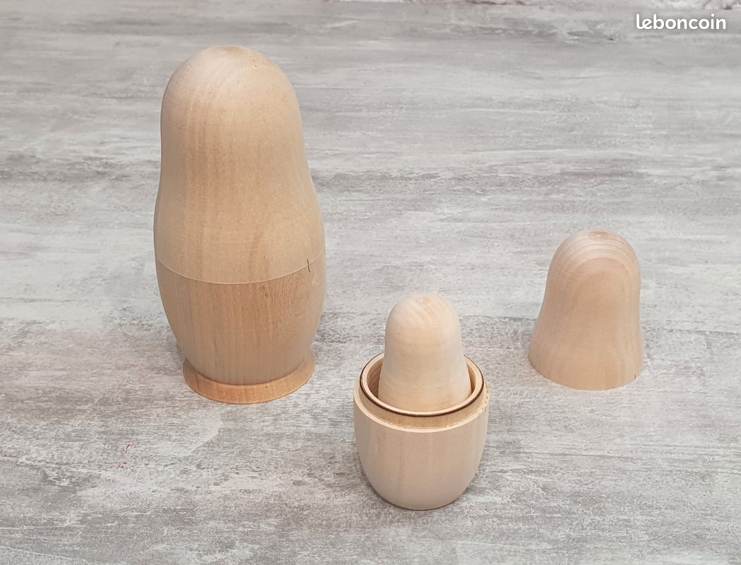 10 Poupées Russes Matriochkas à Peindre - Lot De 10 Pièces En Bois, Fait Main En Russie, Vierges