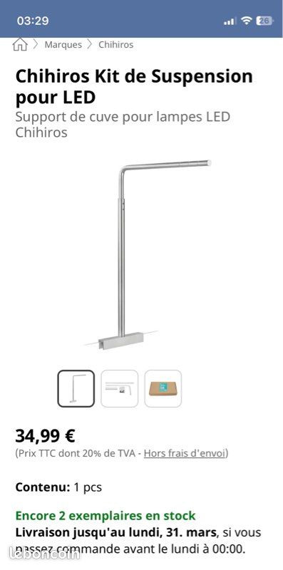 Potence Chihiros pour rampe aquarium (image 1)