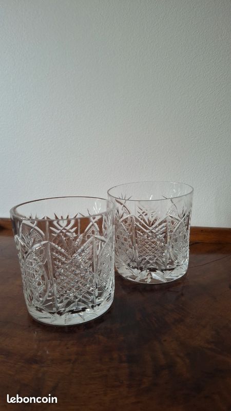 Double Verre à Whisky Ancien En Cristal De Plomb – Modèle Old-fashioned, Occasion